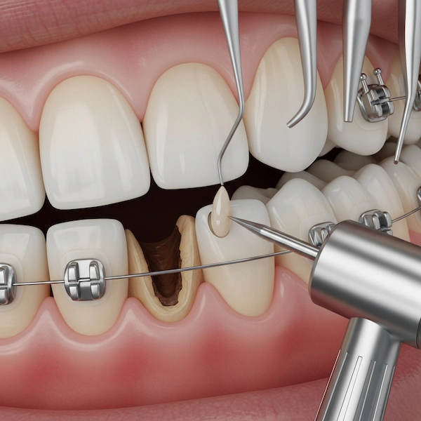 تسوس الاسنان أثناء التقويم