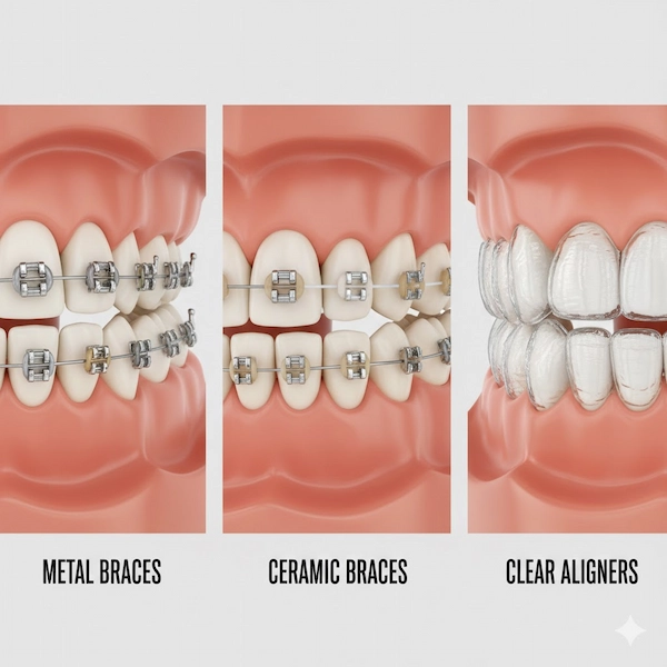 أنواع تقويم الأسنان