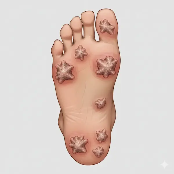 الزوائد الجلدية في باطن القدم