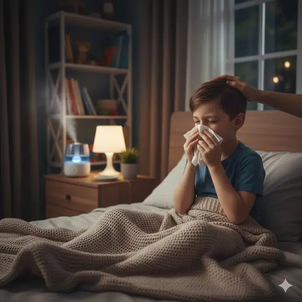 علاج الكحة للاطفال عند النوم